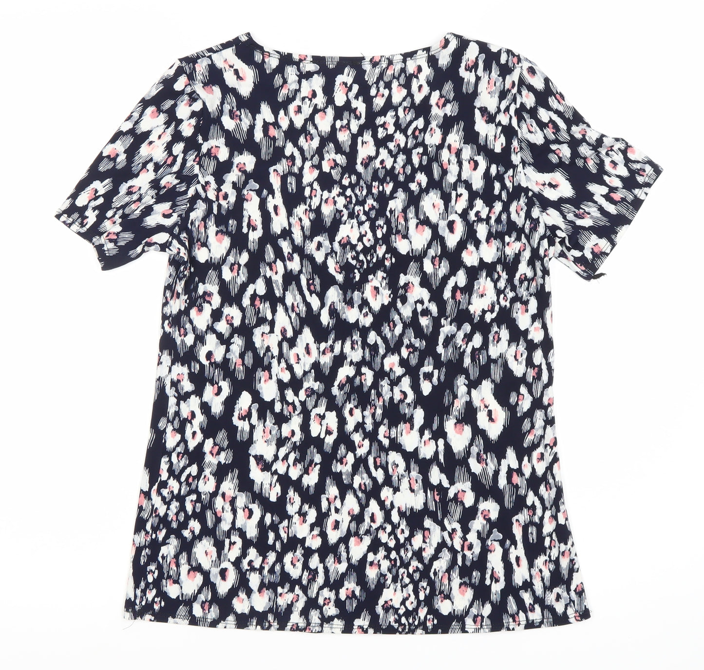 Saloos Women's Blue Floral Short Sleeve Top Size 10