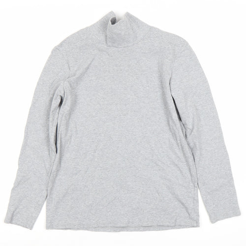 Uniqlo Unisex Grey High Neck Long Sleeve T-Shirt L