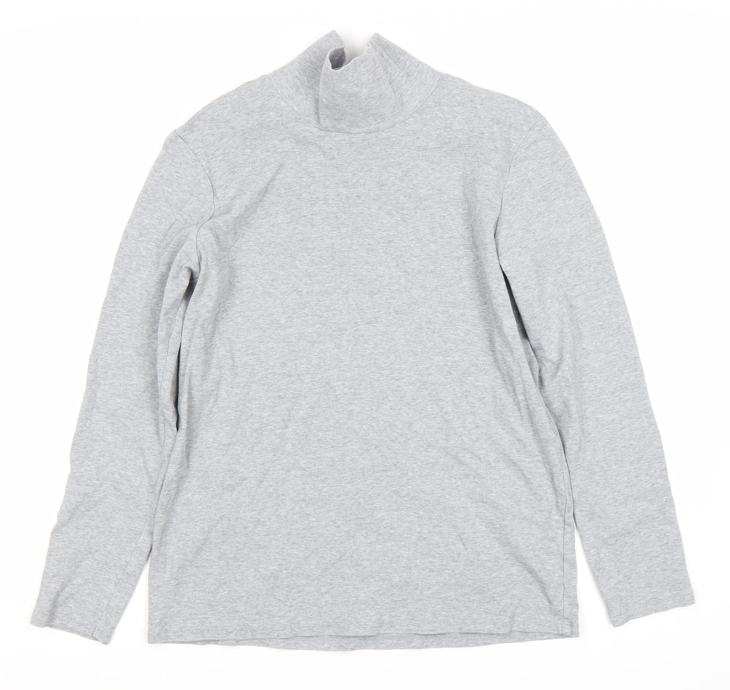 Uniqlo Unisex Grey High Neck Long Sleeve T-Shirt L