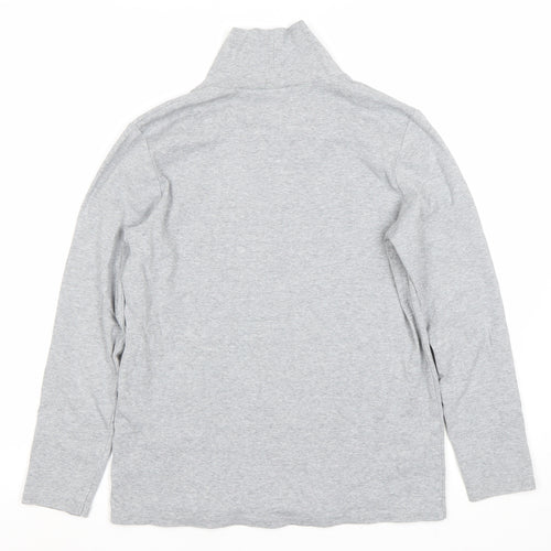 Uniqlo Unisex Grey High Neck Long Sleeve T-Shirt L