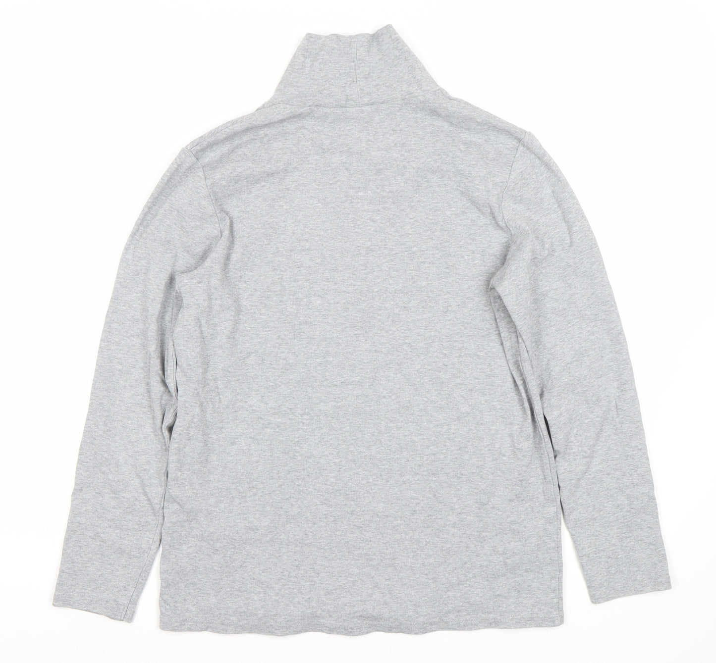 Uniqlo Unisex Grey High Neck Long Sleeve T-Shirt L