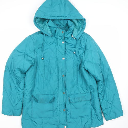 Damart Women’s Blue Quilted Hooded Jacket Size 14