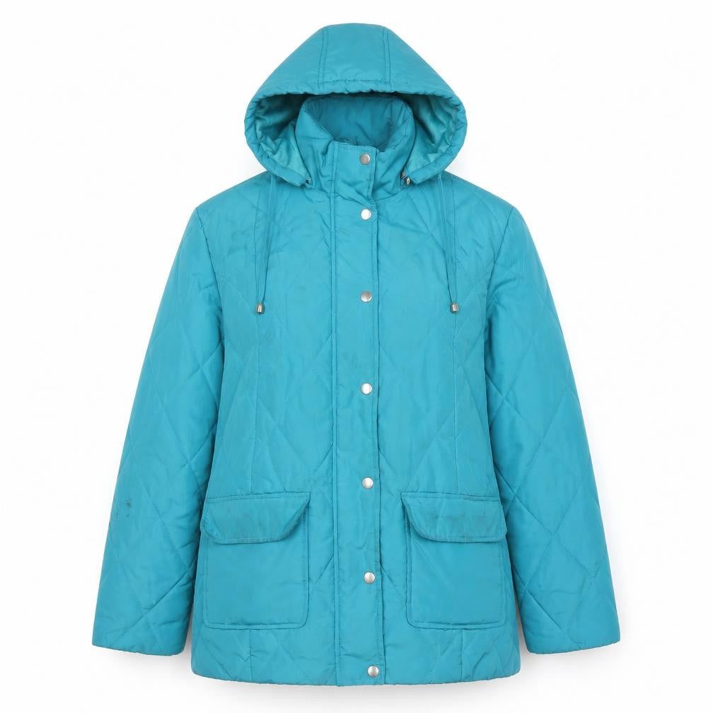 Damart Women’s Blue Quilted Hooded Jacket Size 14