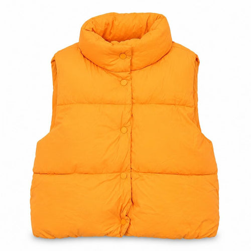 Zara Girls Orange Puffer Jacket 11-12 Years Sleeveless