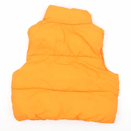 Zara Girls Orange Puffer Jacket 11-12 Years Sleeveless