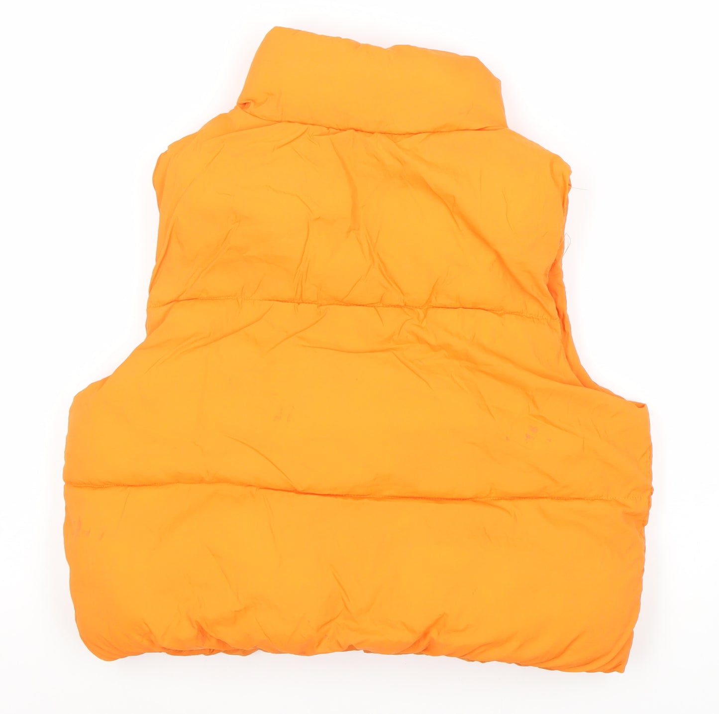 Zara Girls Orange Puffer Jacket 11-12 Years Sleeveless