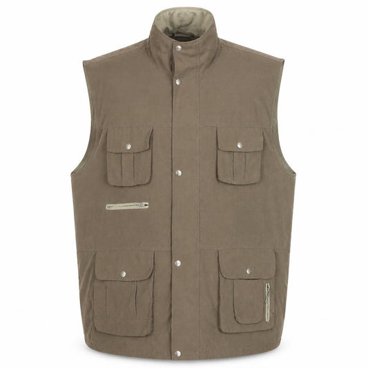 Front view of Kinsston Menswear Brown 2XL Waistcoat with Pockets