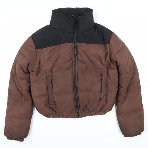 Boohoo Women's Brown Puffer Jacket 8