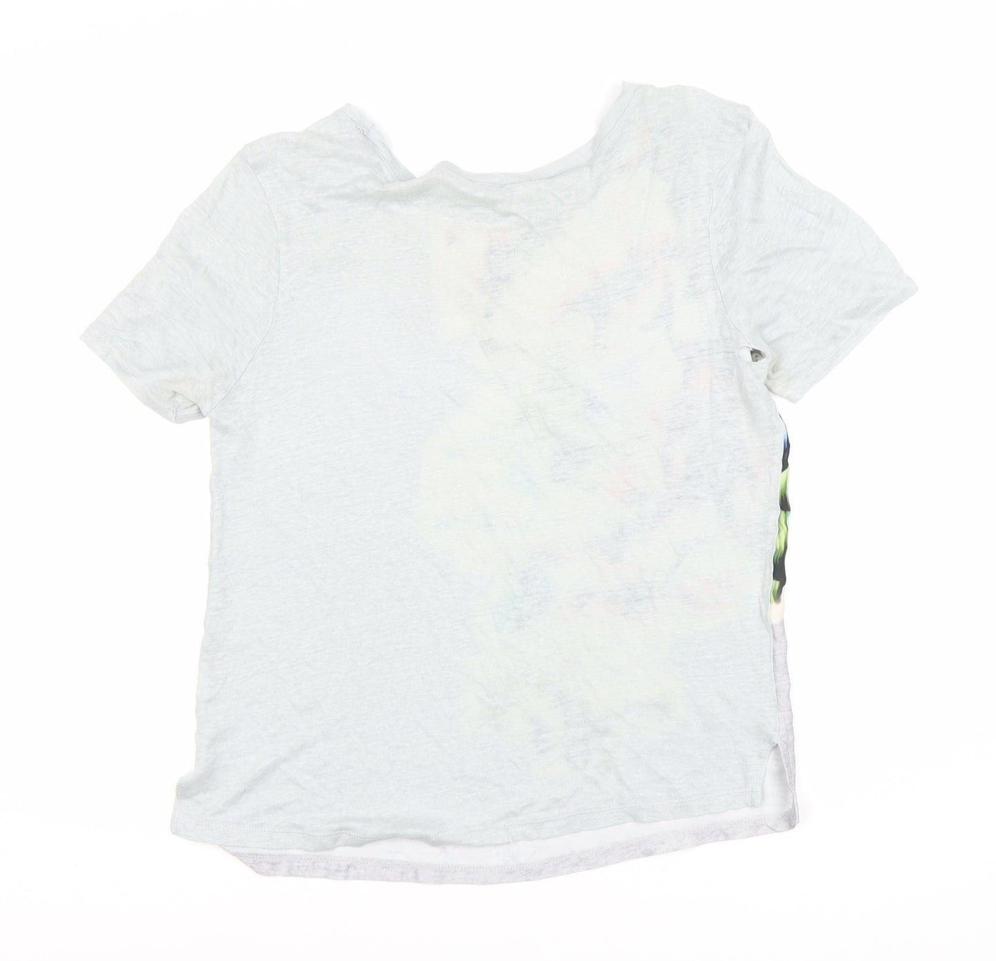 ZARA Women's Grey Multicoloured Floral T-Shirt Size 10