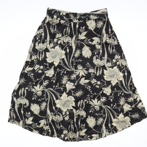 Marks and Spencer Black Floral Skirt Size 12