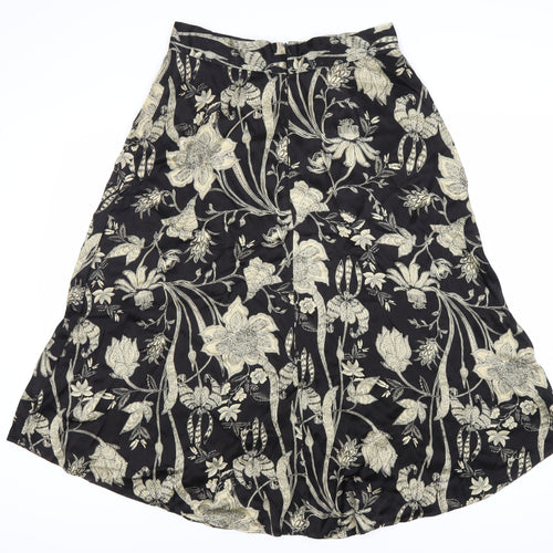 Marks and Spencer Black Floral Skirt Size 12