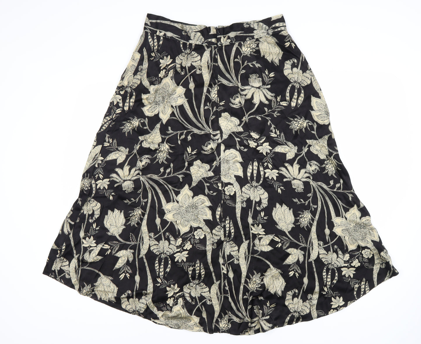 Marks and Spencer Black Floral Skirt Size 12