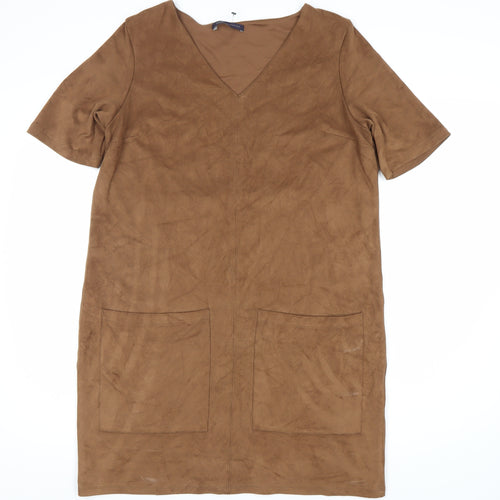 Marks and Spencer Women's Brown Shift Dress Size 14