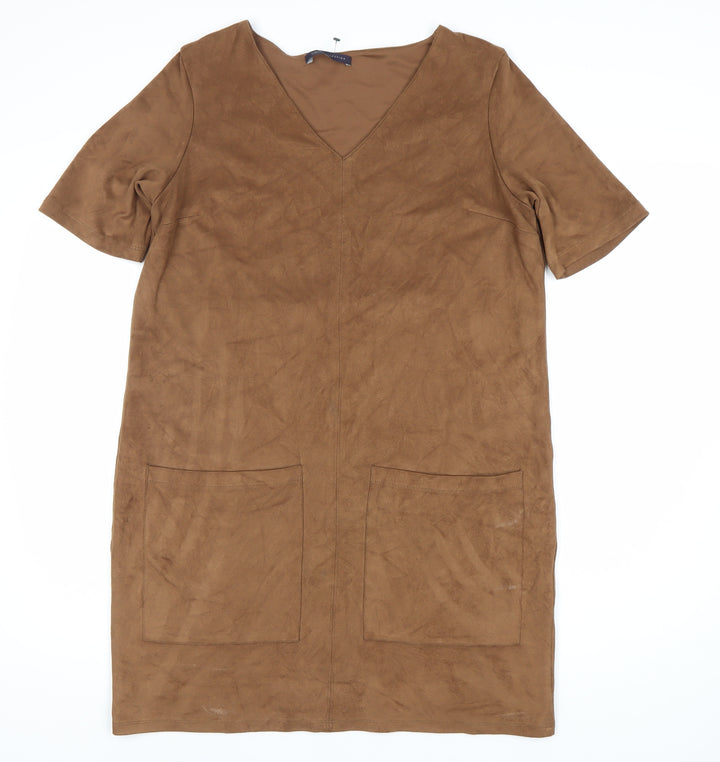 Marks and Spencer Women's Brown Shift Dress Size 14