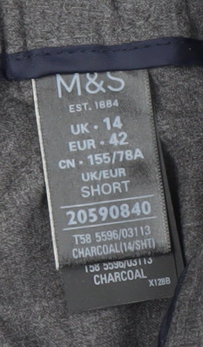Marks and Spencer Women's Grey Trousers, Size 14