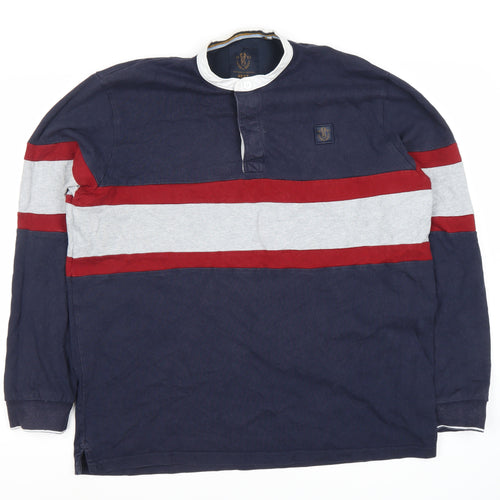Next Men's Blue XL Polo with Logo Accents
