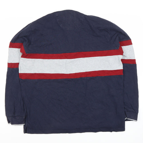 Next Men's Blue XL Polo with Logo Accents