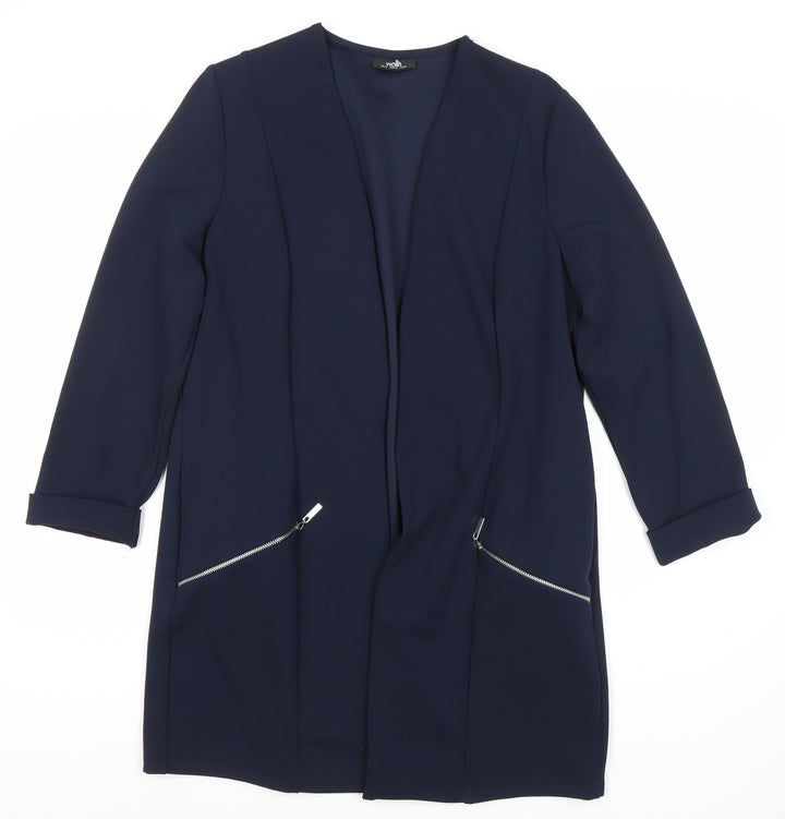 Wallis Women's Blue Long Open Coat Size 14