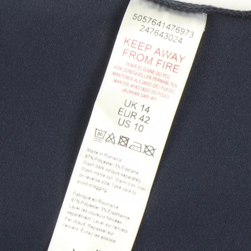 Wallis Women's Blue Long Open Coat Size 14