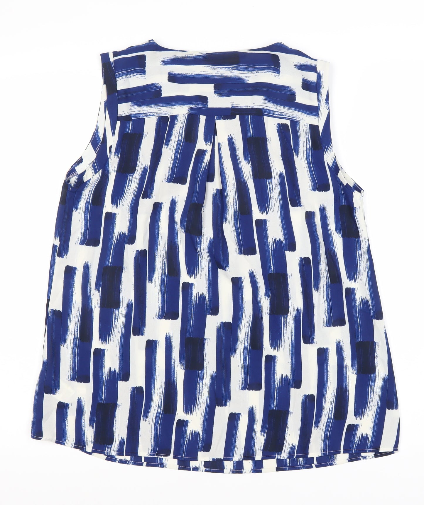 Marks and Spencer Women's Blue Striped Sleeveless Blouse