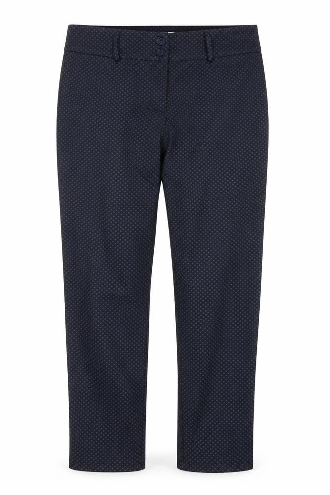 Front view of Adini Women's Blue Polka Dot Trousers, size L