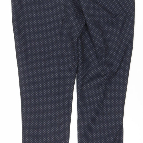 Adini Women's Blue Polka Dot Trousers, Size L