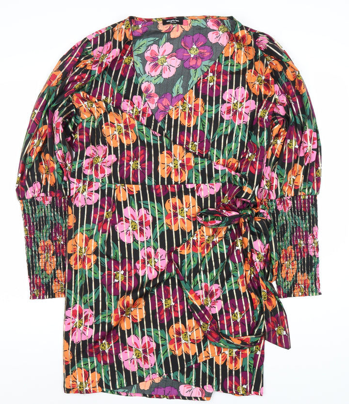 Simply Be Women's Wrap Dress - Floral Multicoloured 18