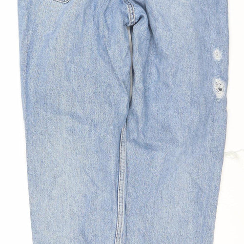 TOPSHOP Women's Blue Distressed Mom Jeans Size 6