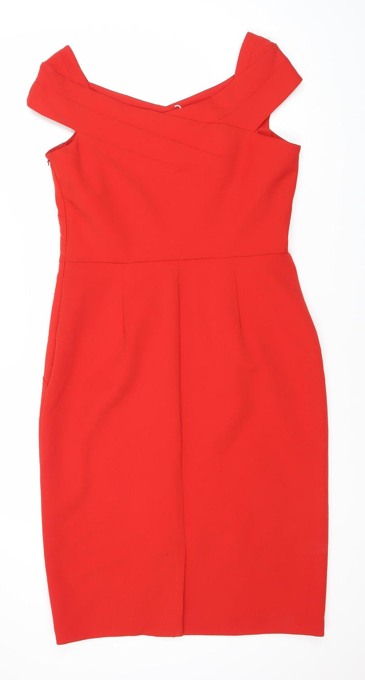 Noosnoo Women's Red Pencil Dress - Size 18, Knee Length