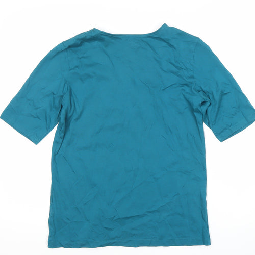 Lands' End Women's Blue V-Neck T-Shirt, Size S
