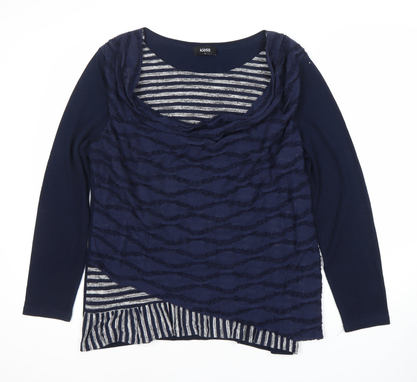 Klass Women's Blue Tunic T-Shirt, L, Relaxed Fit