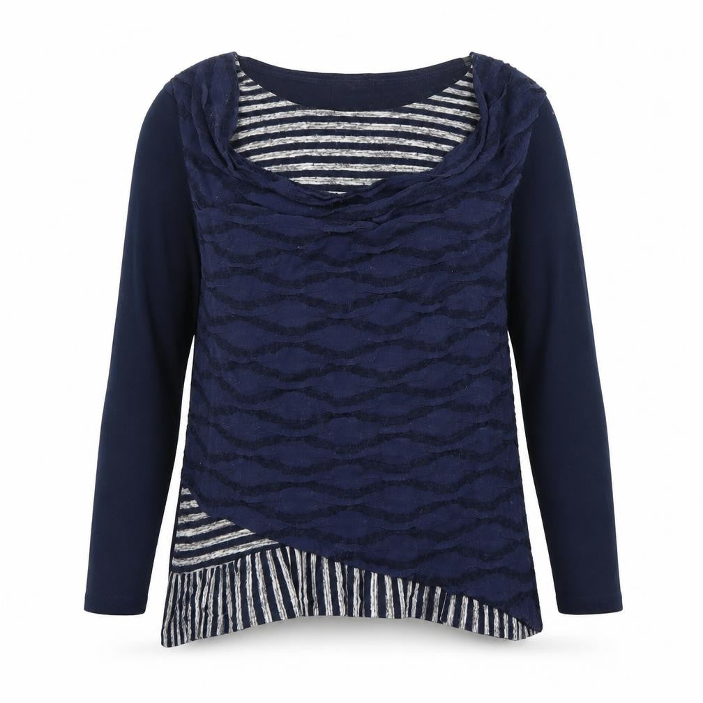 Front view of Klass Women's Blue Tunic T-Shirt, L, Relaxed Fit