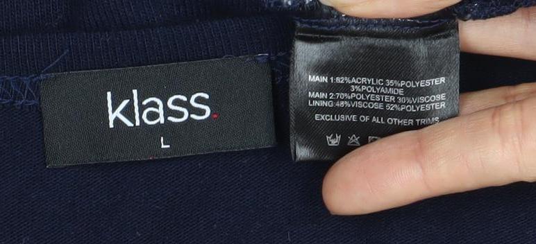 Klass Women's Blue Tunic T-Shirt, L, Relaxed Fit