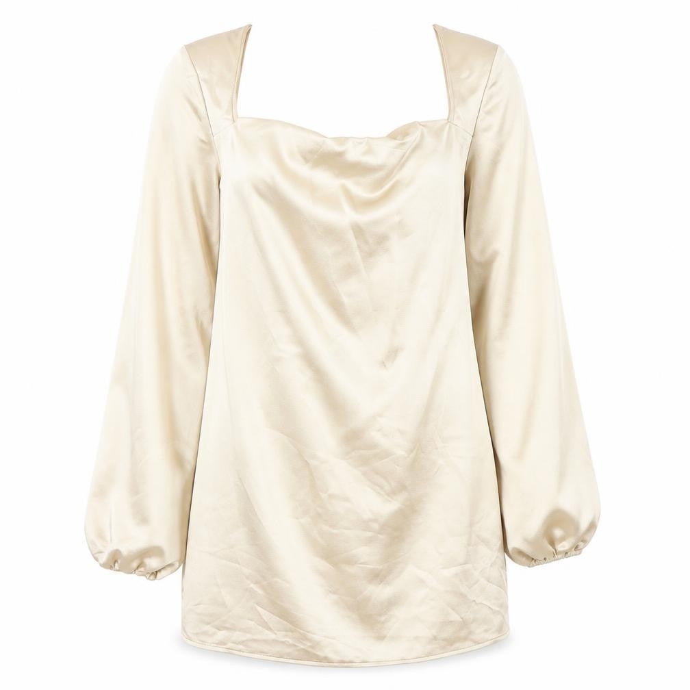 Front view of Pretty Lavish Women's Beige Dress, size 8