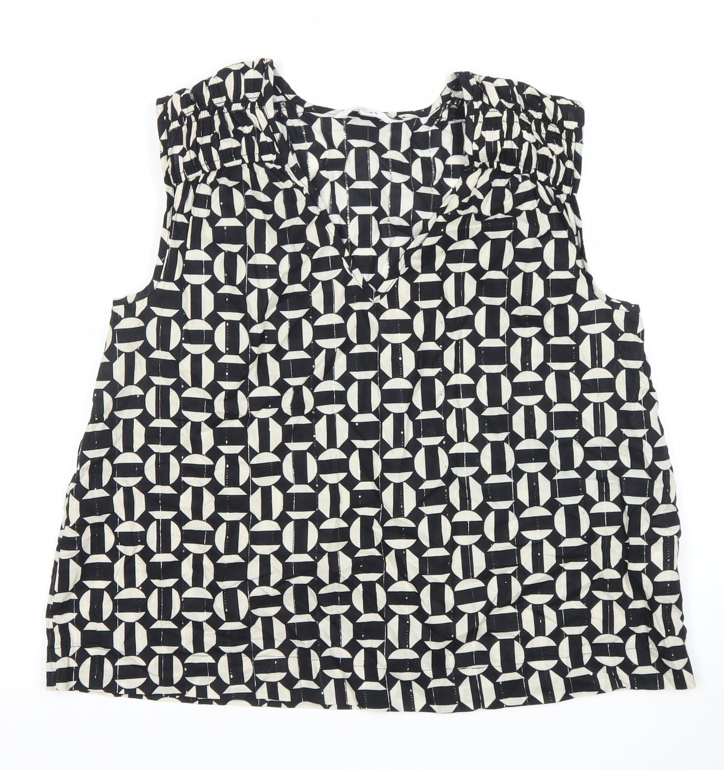 Next Women’s Black Geometric Blouse Size 12