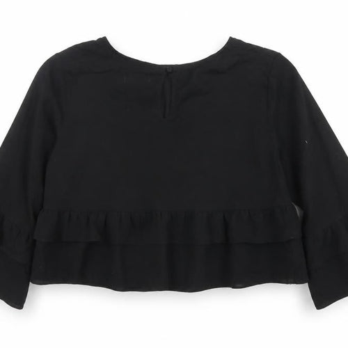 PrettyLittleThing Black Tunic Blouse, Size 10, Women's Fashion