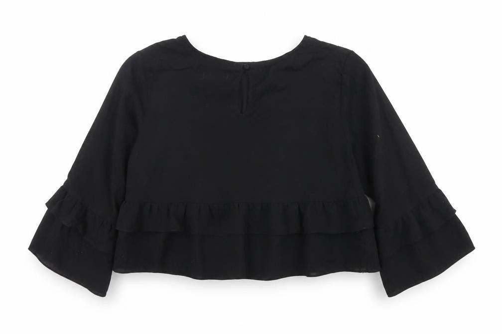 PrettyLittleThing Black Tunic Blouse, Size 10, Women's Fashion