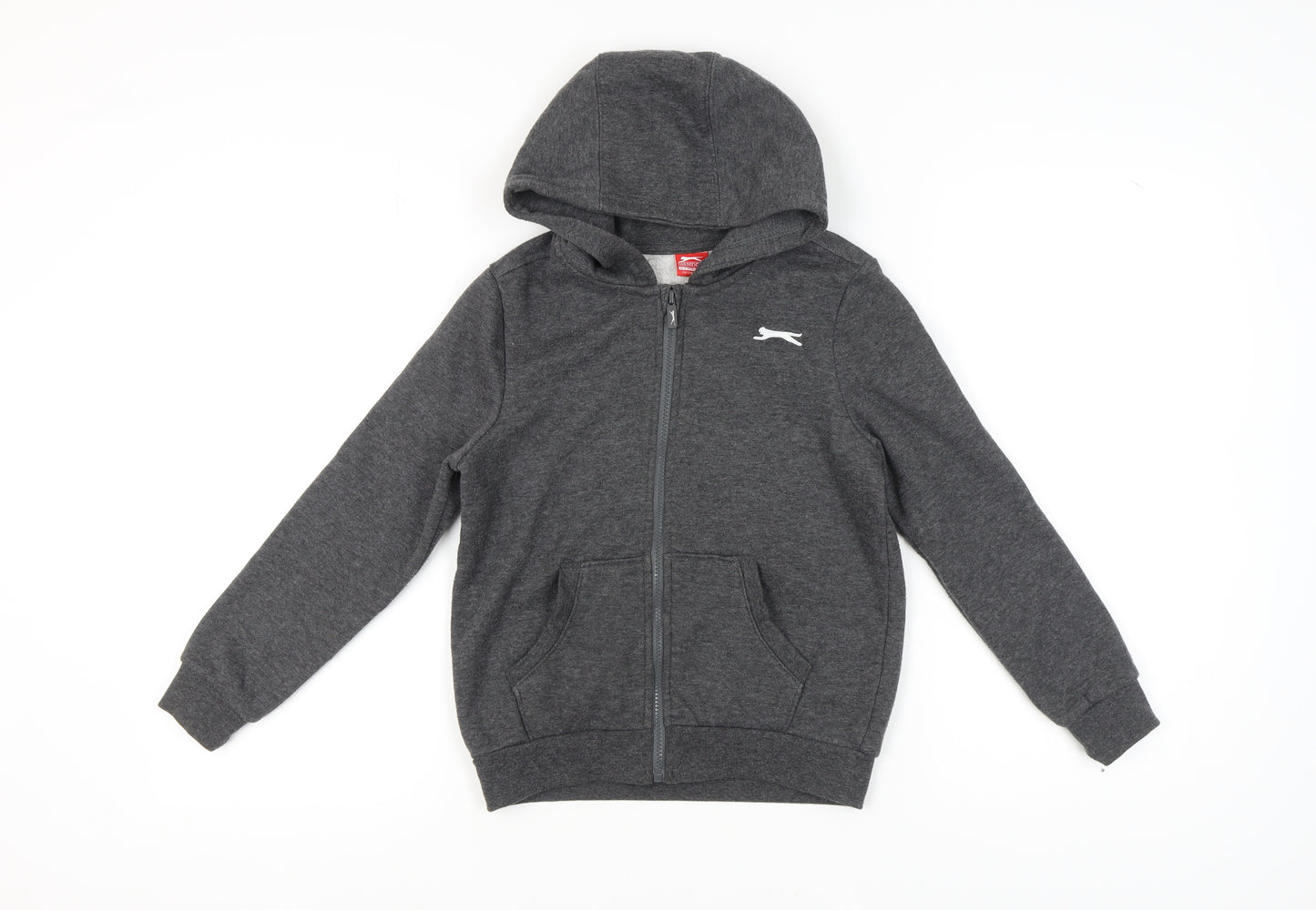 Slazenger Boys Grey Full Zip Hoodie 9-10 Years with Logo