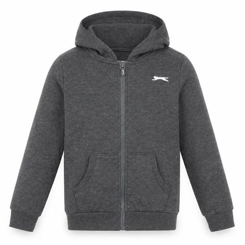 Slazenger Boys Grey Full Zip Hoodie 9-10 Years with Logo