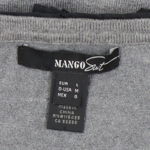Mango Women’s Grey Ruffle Pullover Jumper Size 12