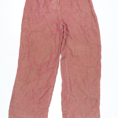 Platinum Women's Pink Linen Trousers Size 14