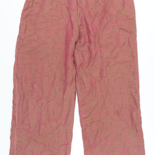 Platinum Women's Pink Linen Trousers Size 14