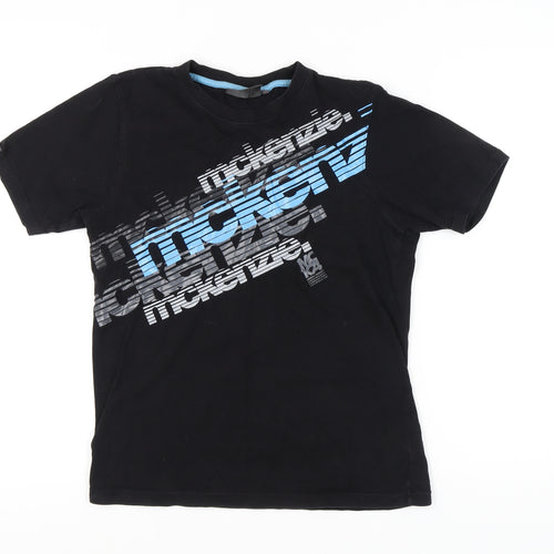 McKenzie Boys XL Black Graphic Cotton T-Shirt Short Sleeve