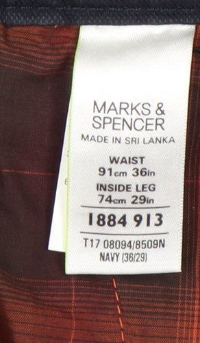 Marks and Spencer Men's Blue Cargo Trousers Size 36