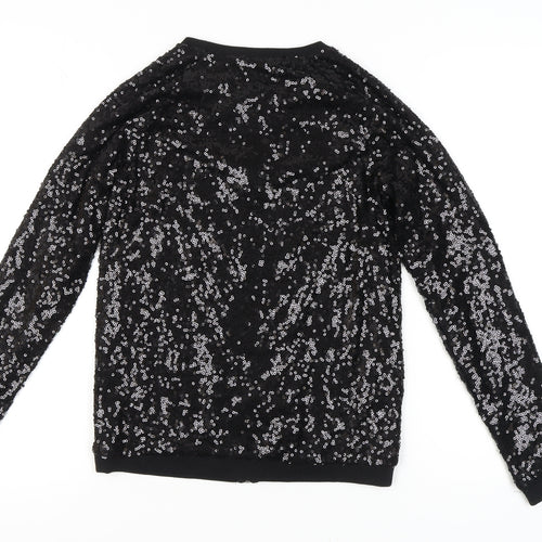 Marks and Spencer Black Sequin T-Shirt for Girls 13-14 Years