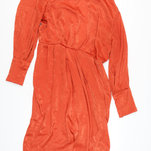 ASOS Women’s Orange Asymmetric Midi Dress Size 16