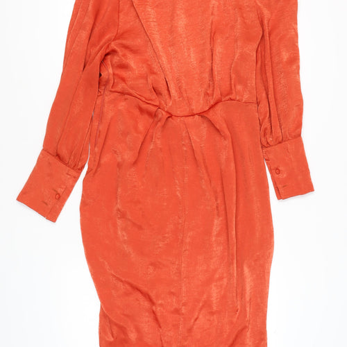 ASOS Women’s Orange Asymmetric Midi Dress Size 16