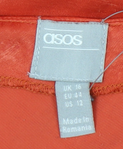 ASOS Women’s Orange Asymmetric Midi Dress Size 16