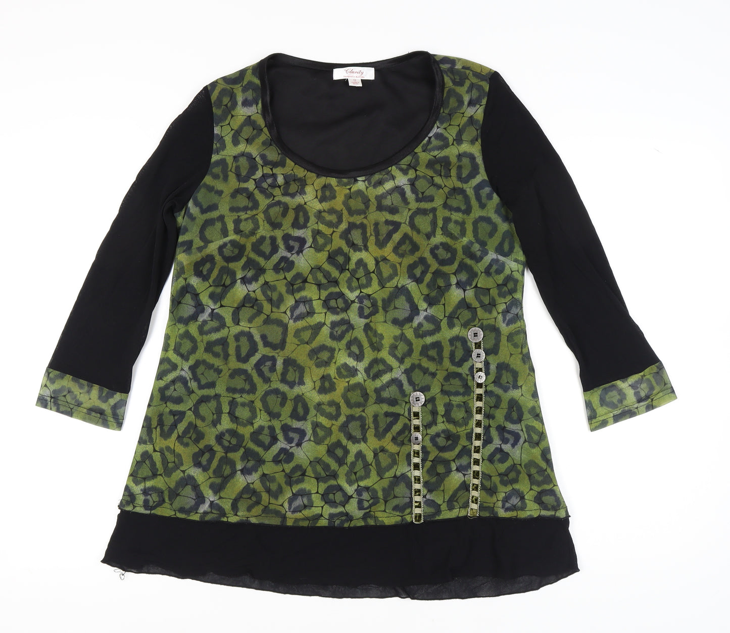 Clarity Women's Green Animal Print Tunic, Size 12