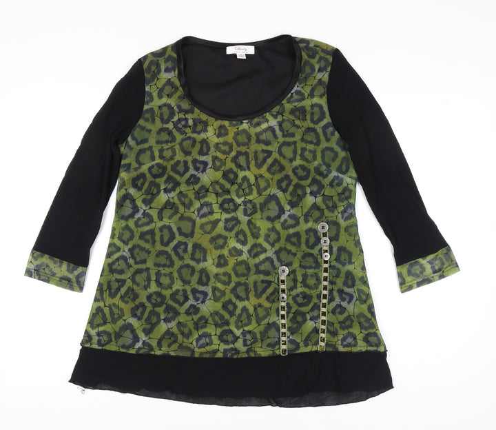 Clarity Women's Green Animal Print Tunic, Size 12